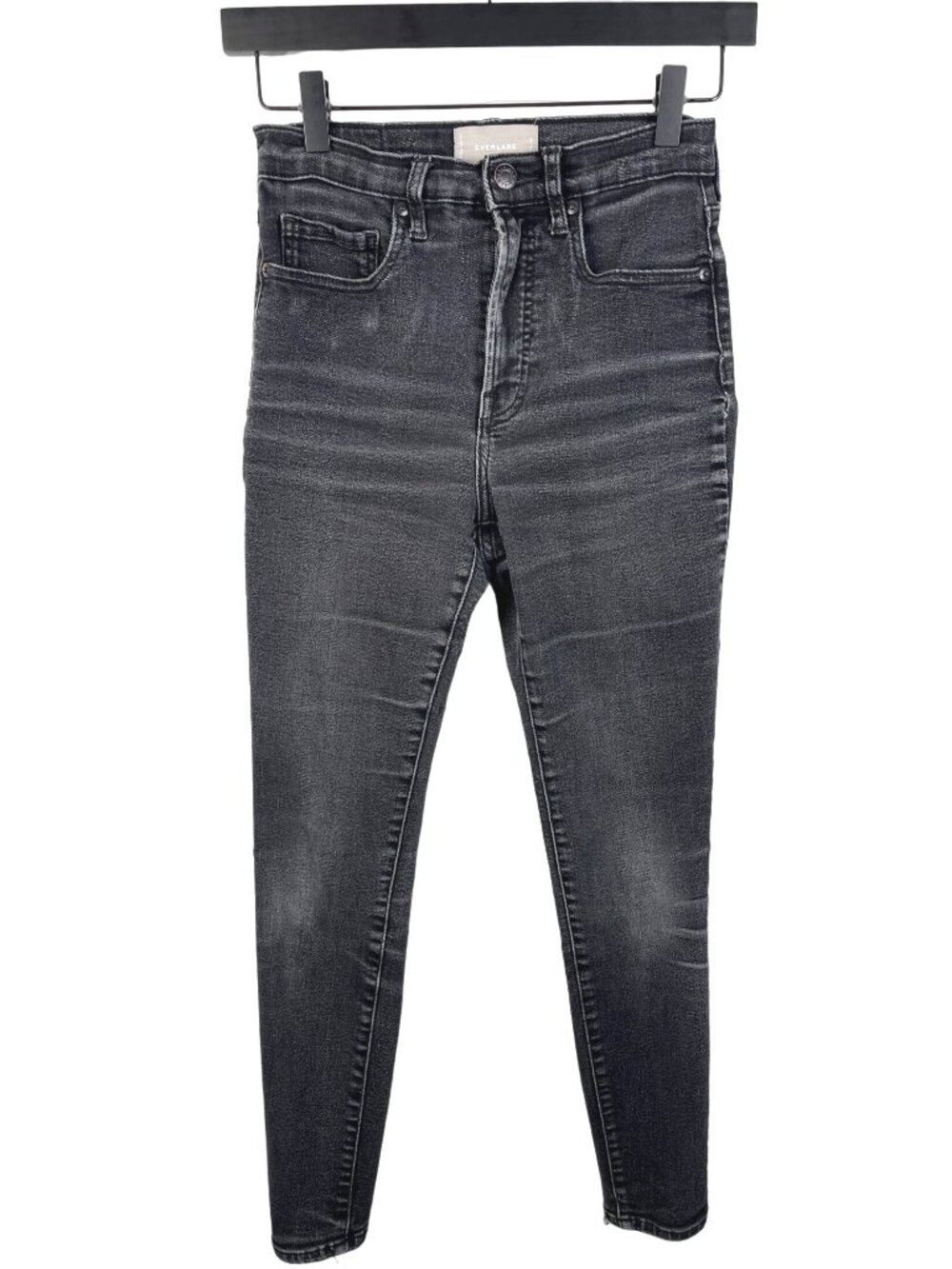 Everlane Womens 27 High Rise Skinny Jeans Black Stretch Denim Minimalist